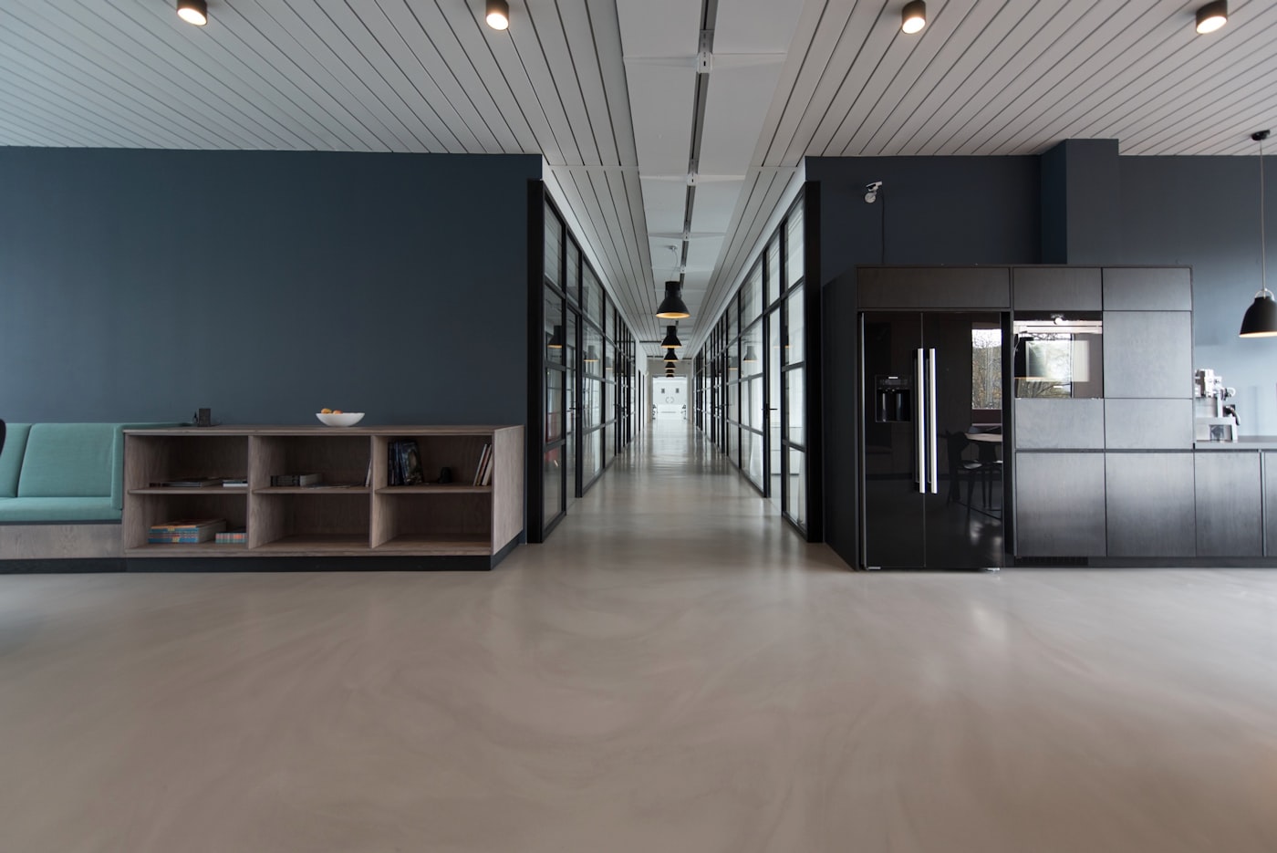 Modern commercial building with aluminium glazing